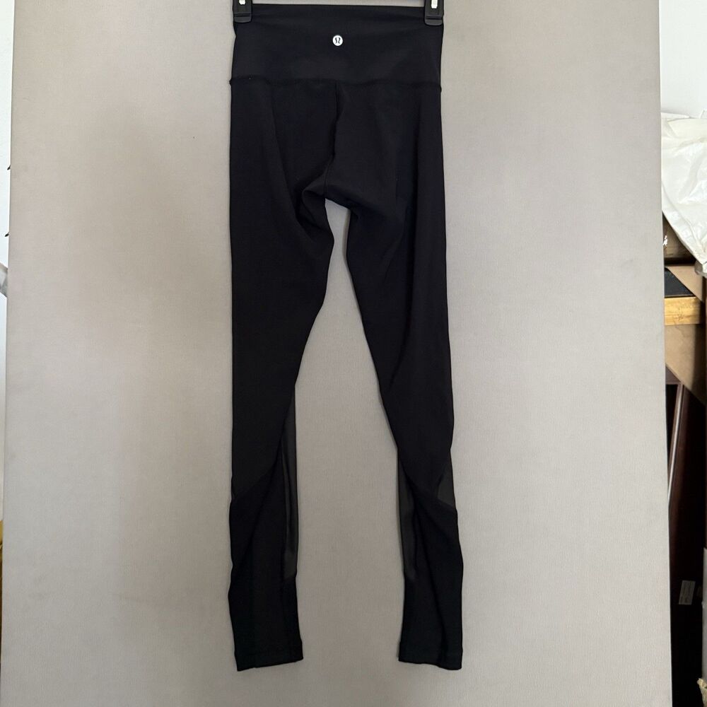 Lululemon Wunder Under Leggings 4 Black Women High-Rise Tight 28" Shine Moto - Picture 3 of 7